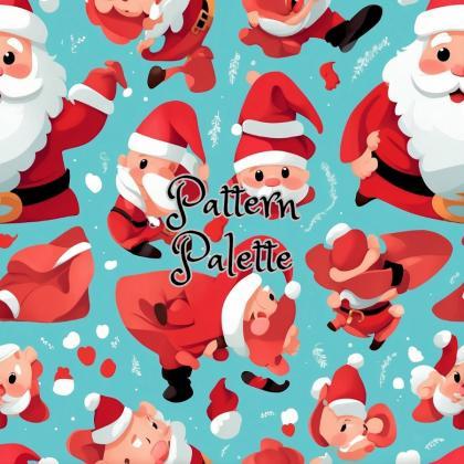 Santa Claus Holiday Cheer Seamless Pattern, Fabric..