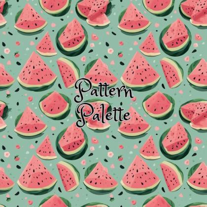 Watermelon Slices Seamless Pattern, Cute Fabric..