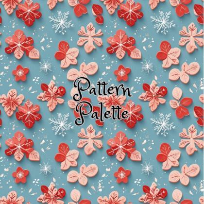 Winter Flora Seamless Pattern, Cute Fabric..