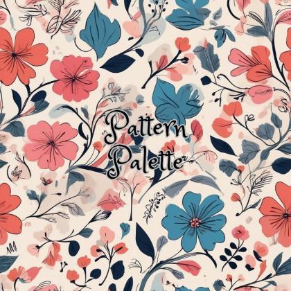 Modern Florals In Pastel Seamless Pattern, Fabric..