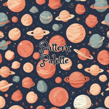 Space Planets Seamless Pattern, Fabric Pattern,..
