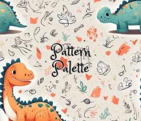 Jurassic Jamboree Dinosaurs Seamless Pattern, Fabric Pattern, Digital ...