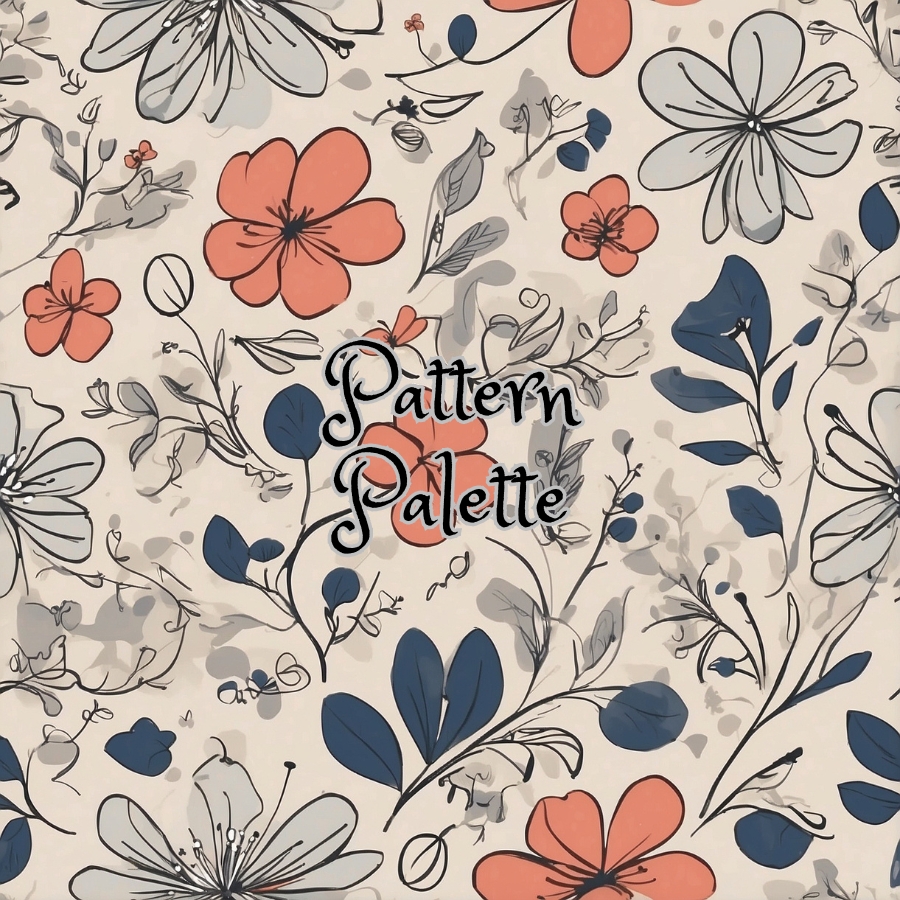 Bloom Sketchbook Floral Seamless Pattern, Spring Floral Pattern, Fabric Pattern, Digital Paper, Fabric Design