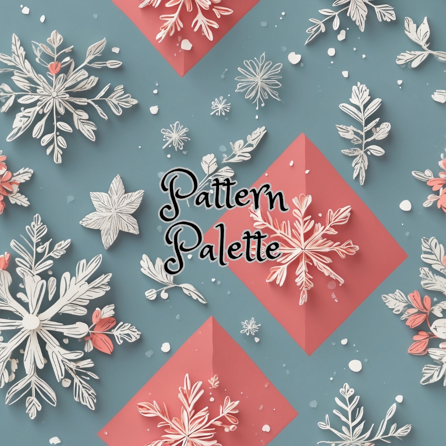 Winter Flora And Snowflakes Seamless Pattern, Cute Fabric Pattern, Digital Pattern, Scrapbooking Paper Designs