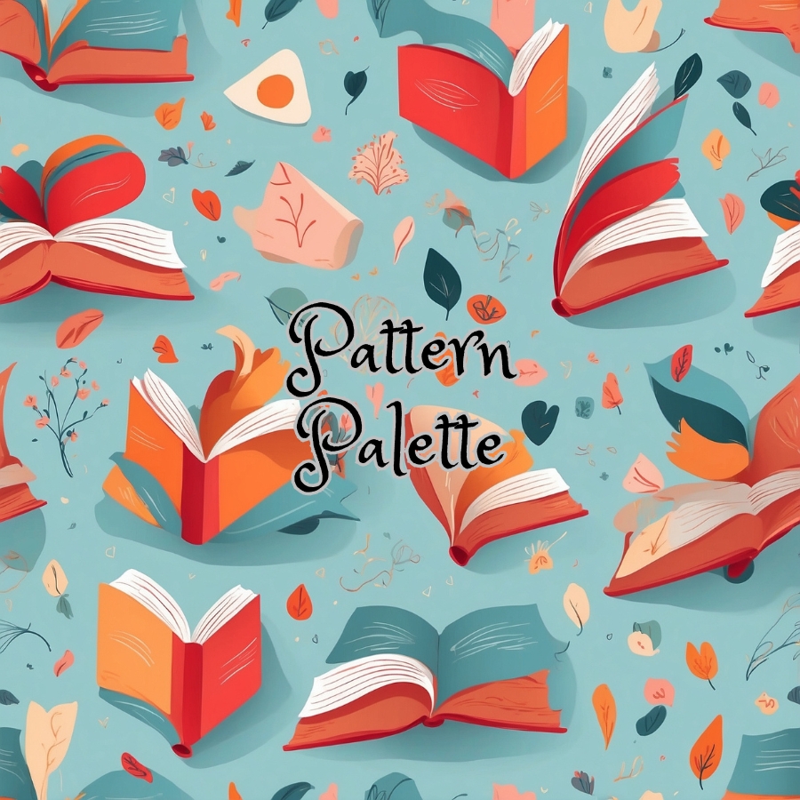 Autumnal Reading Bliss Books Seamless Pattern, Cute Fabric Pattern, Digital Pattern, Scrapbooking Paper Designs