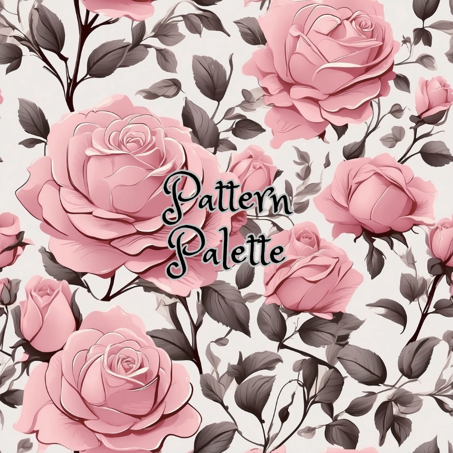 Elegant Pink Roses Seamless Pattern, Cute Fabric Pattern, Digital Pattern, Scrapbooking Paper Designs