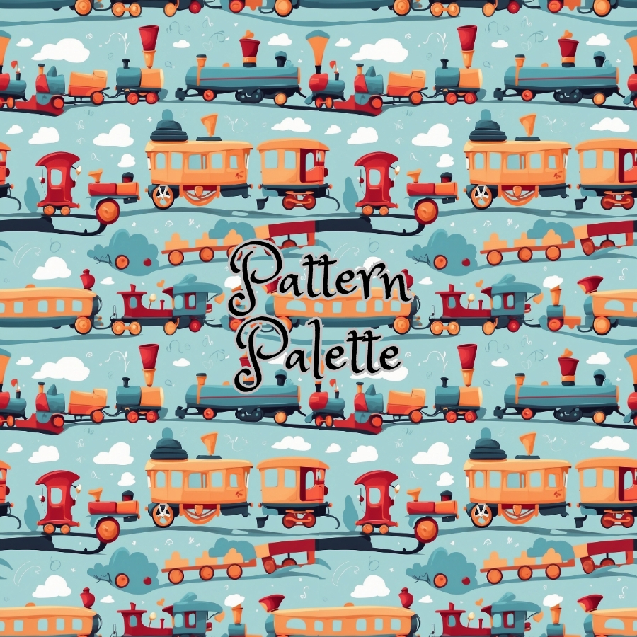 Whimsical Trains And Railways Seamless Pattern, Cute Fabric Pattern ...