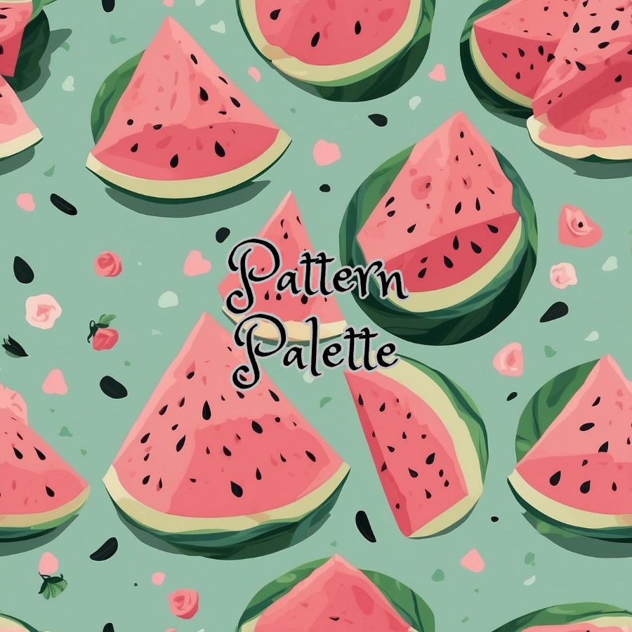 Watermelon Slices Seamless Pattern, Cute Fabric Pattern, Digital Pattern, Scrapbooking Paper Designs