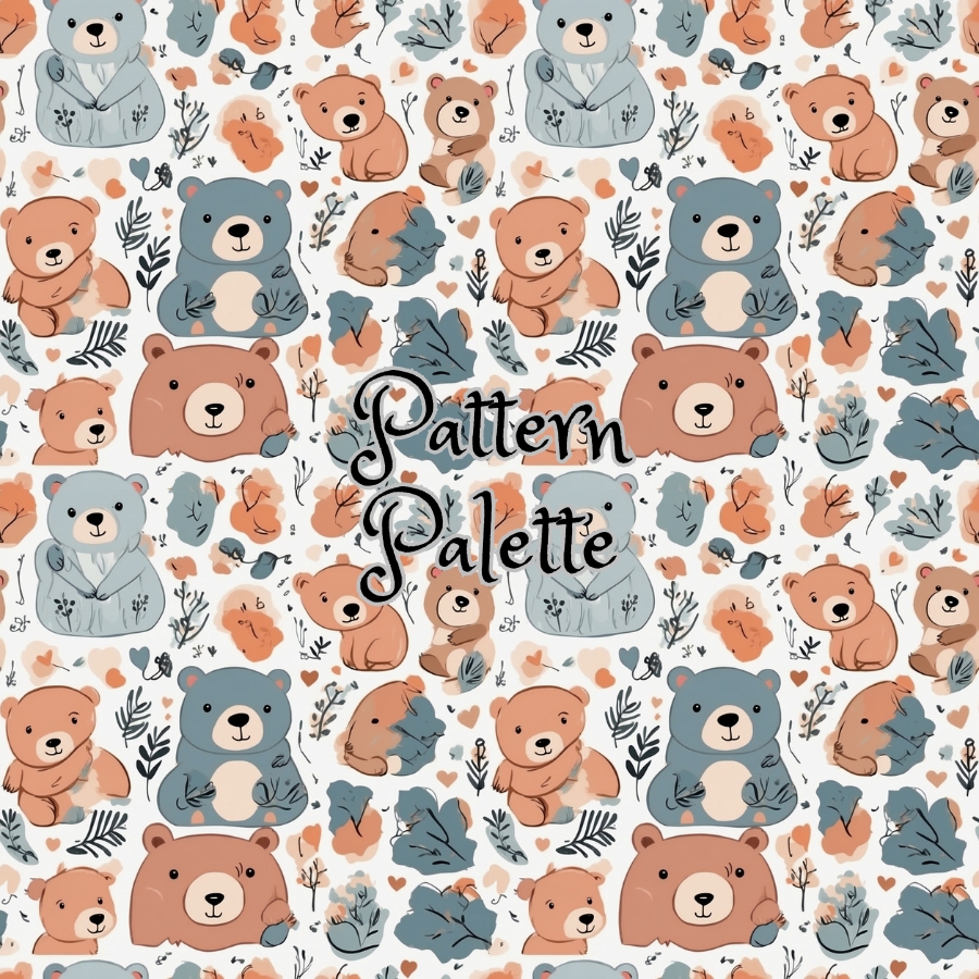 Whimsical Bears In Pastel Seamless Pattern, Fabric Pattern, Digital ...