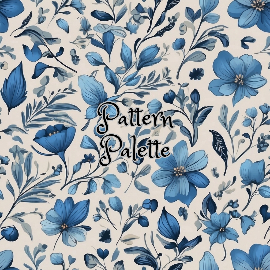 Classic Blue Floral Seamless Pattern, Fabric Pattern, Digital Pattern ...