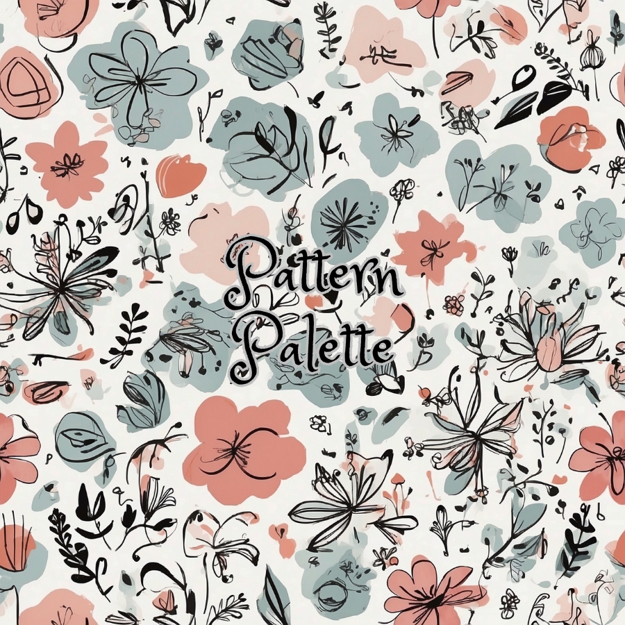 Whimsical Floral Botanica Seamless Pattern, Fabric Pattern, Digital Pattern, Scrapbooking Paper Designs