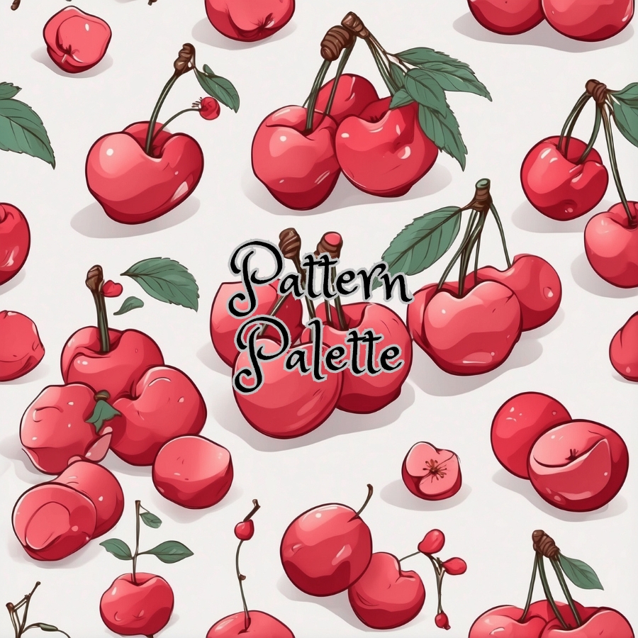 Cherry Delight Summer Seamless Pattern, Fabric Pattern, Digital Pattern, Scrapbooking Paper Designs