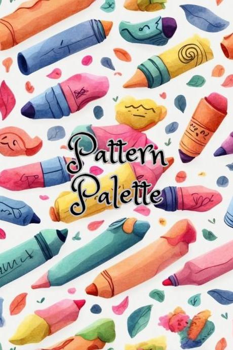 Crayon Whimsy Seamless Pattern, Fabric Pattern, Digital Paper, Scrapbooking Paper Designs