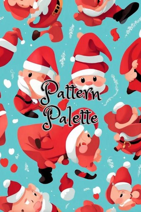 Santa Claus Holiday Cheer Seamless Pattern, Fabric Pattern, Digital Paper, Scrapbooking Paper Designs