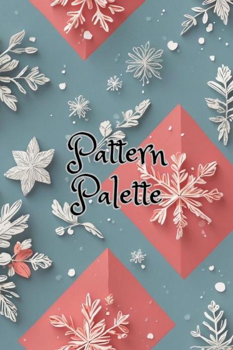 Winter Flora And Snowflakes Seamless Pattern, Cute Fabric Pattern, Digital Pattern, Scrapbooking Paper Designs