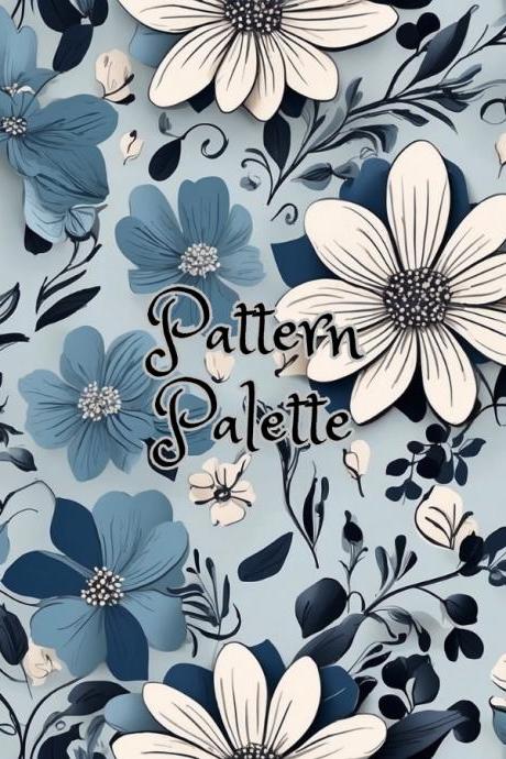 Serene Blue Floral Seamless pattern, Cute Fabric Pattern, Digital Pattern, Scrapbooking Paper Designs