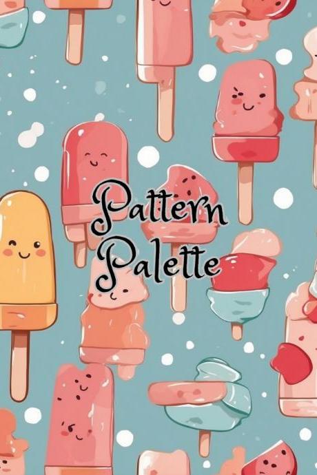 Sweet Summer Treats Popsicles Seamless Pattern, Cute Fabric Pattern, Digital Pattern, Scrapbooking Paper Designs