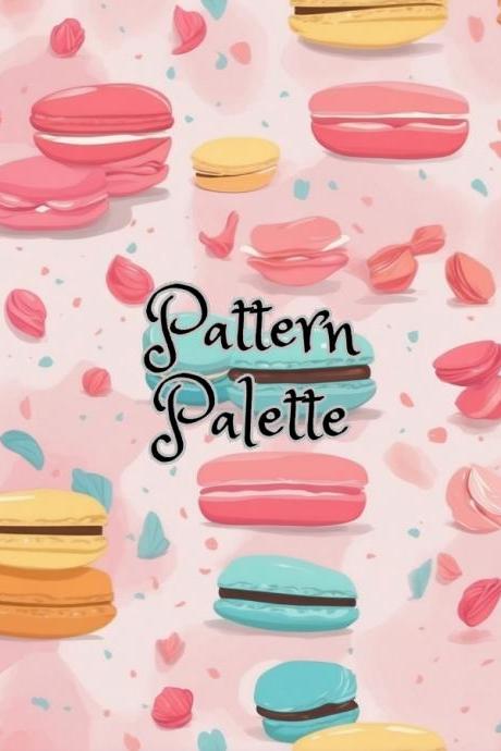 Sweet Macaron Delight Seamless Pattern, Cute Fabric Pattern, Digital Pattern, Scrapbooking Paper Designs