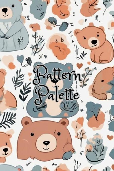Whimsical Bears In Pastel Seamless Pattern, Fabric Pattern, Digital Pattern, Scrapbooking Paper Designs