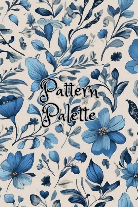 Classic Blue Floral Seamless Pattern, Fabric Pattern, Digital Pattern, Scrapbooking Paper Designs