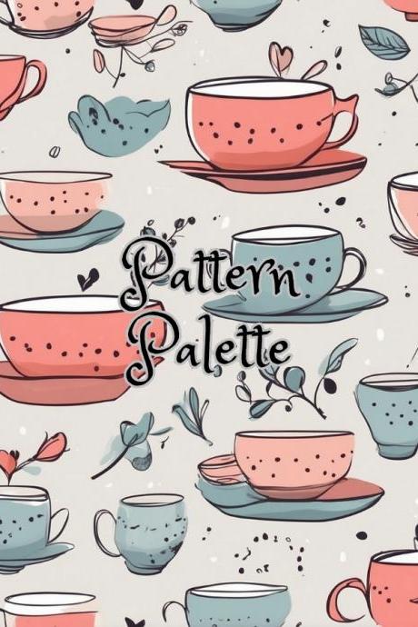 Teatime Whimsy Pastel Porcelain Seamless Pattern, Fabric Pattern, Digital Pattern, Scrapbooking Paper Designs