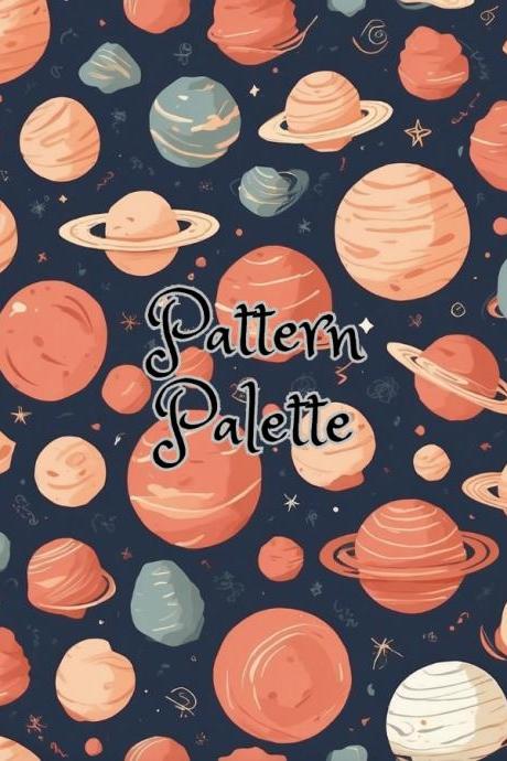 Space Planets Seamless Pattern, Fabric Pattern, Digital Pattern, Scrapbooking Paper Designs