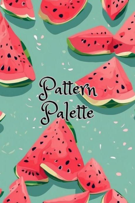 Summer Watermelon Slices Seamless Pattern, Fabric Pattern, Digital Pattern, Scrapbooking Paper Designs