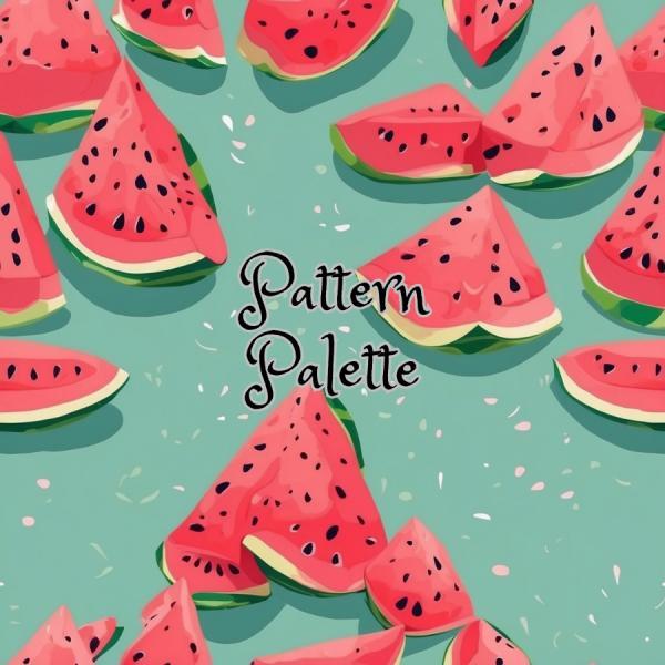 Summer Watermelon Slices Seamless pattern, Fabric Pattern, Digital Pattern, Scrapbooking Paper Designs