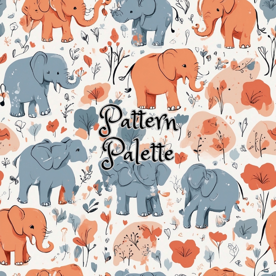 Elephant Parade Seamless Pattern, Fabric Pattern, Digital Paper, Fabric ...