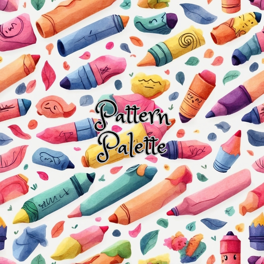 Crayon Whimsy Seamless Pattern, Fabric Pattern, Digital Paper ...