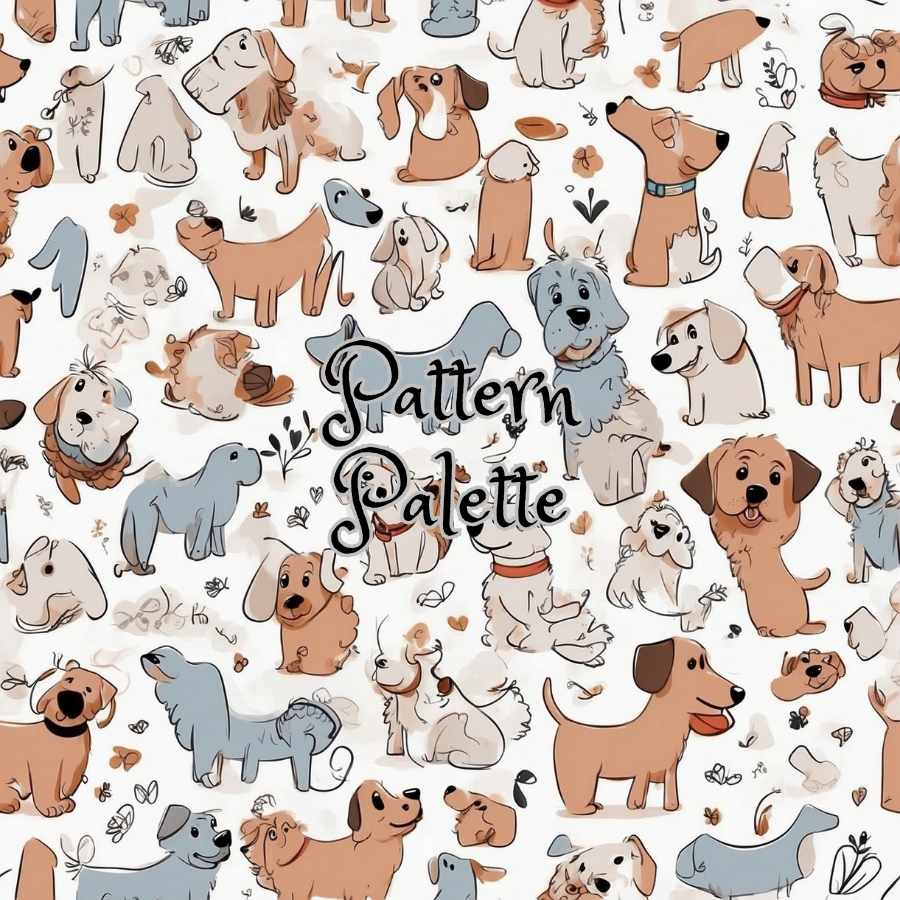 Paw Pals Parade Dogs Seamless Pattern, Fabric Pattern, Digital Paper ...