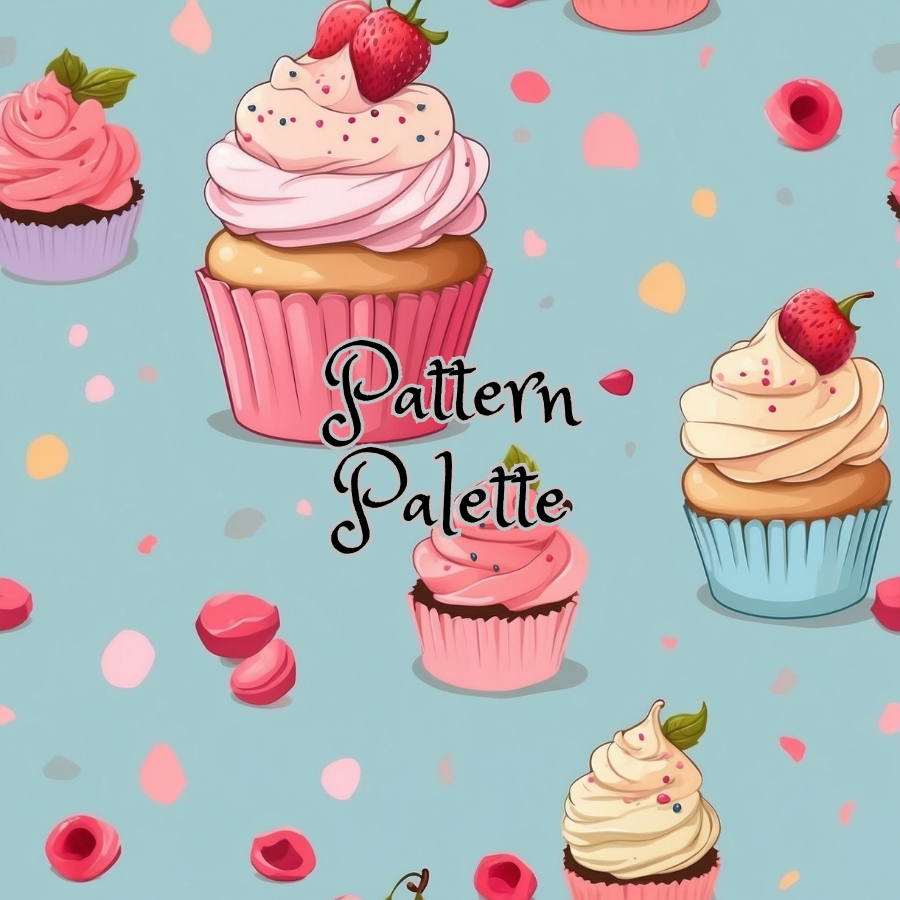 Cupcake Bliss Seamless Pattern, Fabric Pattern, Digital Paper ...