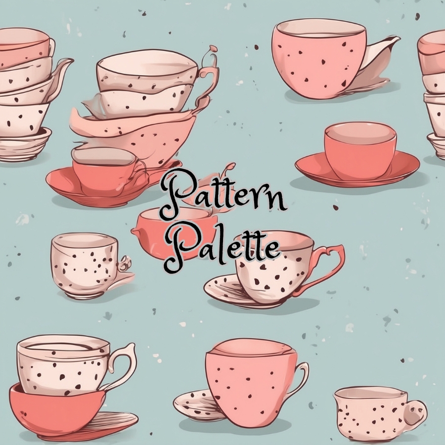 Vintage Teacup Seamless Pattern, Digital Pattern Download, Scrapbooking ...