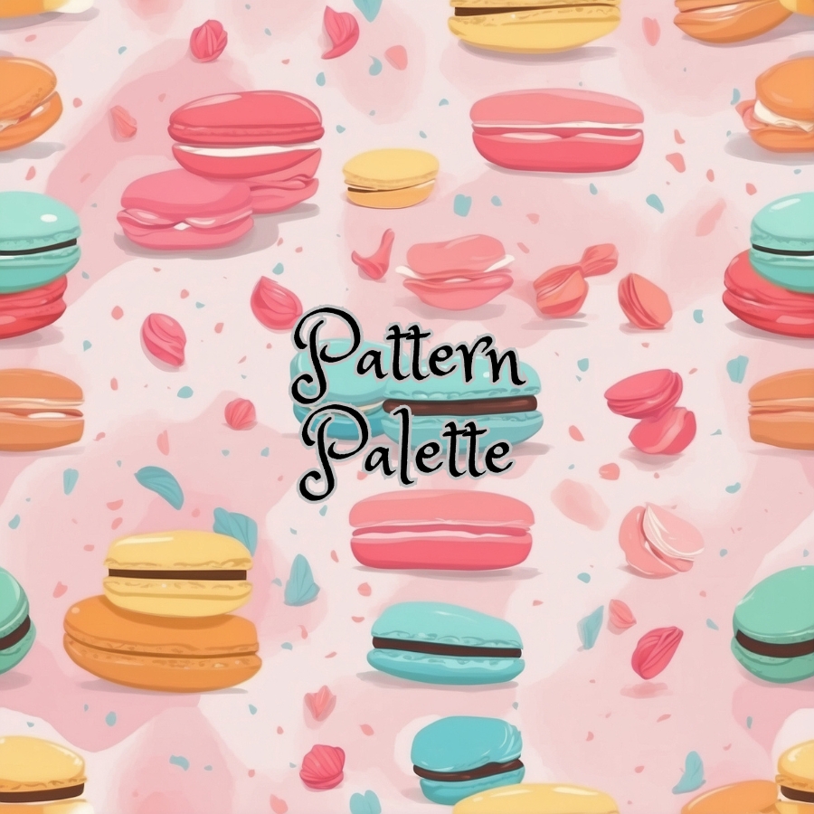Sweet Macaron Delight Seamless Pattern, Cute Fabric Pattern, Digital ...